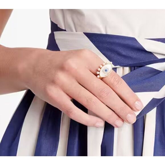 Kate Spade NEW size 7 ring - Evil eye (gold) - Picture 3 of 7